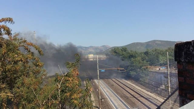 incendi 18 luglio 2015 Fondi, ferrovia
